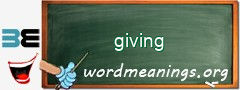 WordMeaning blackboard for giving